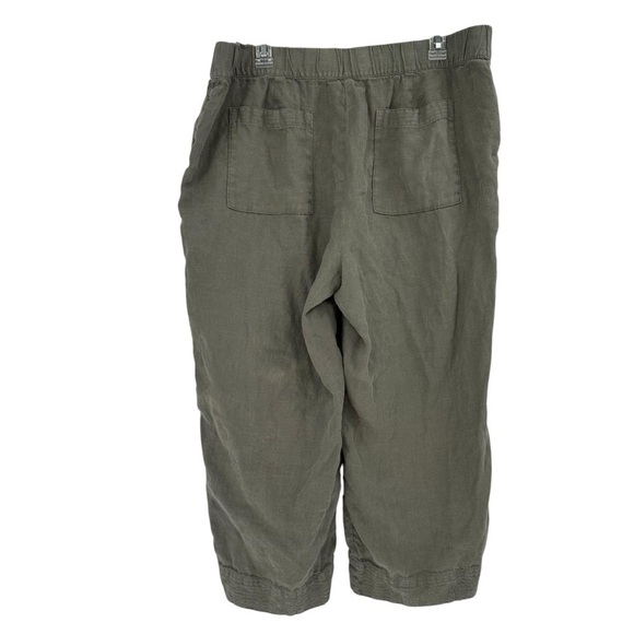 J Jill Linen Garment Dyed Grey Green Lagenlook Pants Size L - Picture 2 of 7